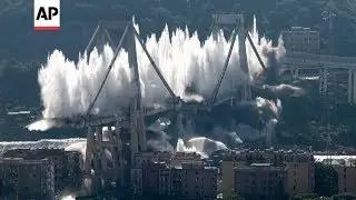 Italy: Remaining parts of collapsed bridge are demolished
