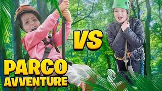 SFIDA IN UN PARCO AVVENTURE GIGANTE CON PERCORSO AD OSTACOLI ESTREMO 100 LIVELLI! ILARY VS ZIA ROMA!