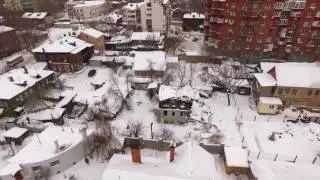 Aerial Winter City Drone Flies Over Yard - Stock Footage | VideoHive 14883400
