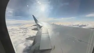 POV of commercial airplane flight. 