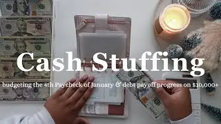 Cash Stuffing | $695 | January No. 4 | Cash Envelopes | Debt Payoff Progress | Snowball Method