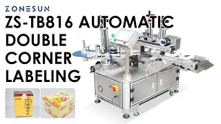 ZONESUN ZS-TB816 Double-Side Box Anti-Tamper Corner Labeling Machine