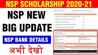 Nsp Bank Details Updation Period is Over|Nsp Scholarship 2020-21 New Update|Nsp Scholarship 2020-21