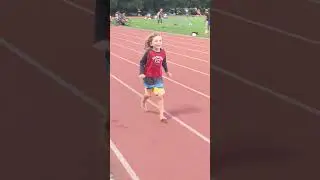 6 years old running a mile. Barefoot!