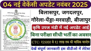💥04 New Latest Vacancies of November 2025 l Chhattisgarh govt job vacancy November 2025