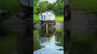 Launching a Sailboat into the River 🚗⛵ #sailboat #sailinglife #ocean