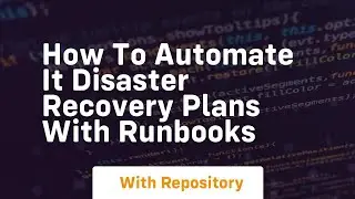 how to automate it disaster recovery plans with runbooks