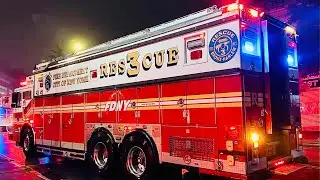 FDNY RESCUE 3  FDNY SQUAD 61 RESPONDING ON KINGSBRIDGE AVENUE IN FORDHAM HEIGHTS, DA BRONX, NEW YORK
