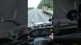 POV Truck Driving USA | Passing Peterbilt Flatbed at 75 MPH #shorts