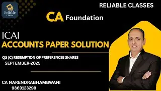 Accounts  CAFC  Sept  2025 ICAI  paper Q5c Redemption of preference shares