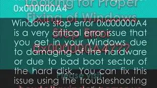 Fix Windows Stop Error 0x000000A4