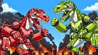 Dinosaur Destroy the City! A Super Dinosaur Robot Appears | Dinosaur Cartoon | Dinosaur For Kids