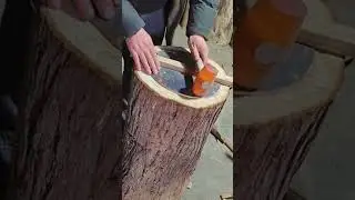 Round wood beehive cover installation process