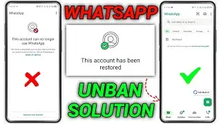 WhatsApp Unban 2026 This account can no longer use WhatsApp || Ban Problem Fix 2026