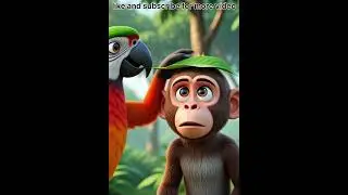 बंदर की भूख और तोते का मज़ाक 😆 #kidslearning #cartoon #kidsvideo #3danimation #kidseducation #sikh