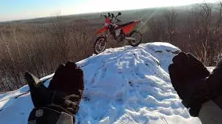 winter ride part 2- Dirtbike, dual sport on studded tires