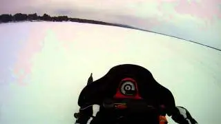 snowmobiling on sacandaga lake from sport island pub