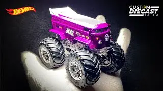 🔥Custom Hot Wheels Monster Truck Volkswagen DragBus Candy Stryper Dark🔥