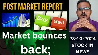 Market bounces back; Will Nifty Go Down? Post Market Report 28 Oct 2024 Range Analysis Monday #jibin