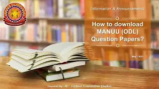 How to download MANUU (ODL) Question Papers