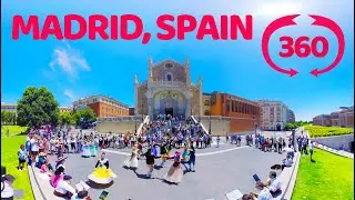 Medieval dancing in  Madrid, Spain VR 360 travel video. Мадрид, Испания, панорамное видео.