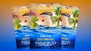 Summer Cruise Party Flyer Design | Photoshop Tutorial