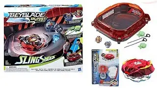 RAIL RUSH SLINGSHOCK BATTLE SET BEYBLADE TURBO UPDATE + RED INFERNO CAYNOX QR CODE