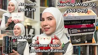 Mini Book Haul, Reading Wrap-Up & Cozy Christmas Bookshelves | Lash Lift at Home ✨📚