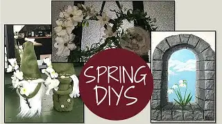 CUTE SPRING DECOR IDEAS - SPRING SOCK GNOME COUPLE - SPRING WREATH -  MEDIEVAL WINDOW - HELLO SPRING