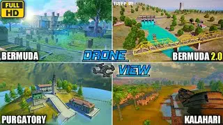 All Maps Drone View For Montage | Bermuda 2.0 | Purgatory | Kalahari | 4K HD - FREE FIRE