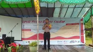 Himbauan Kamtibmas Bhabinkamtibmas Desa Sanatab di Acara Gebiar Pesona Budaya Sanatab