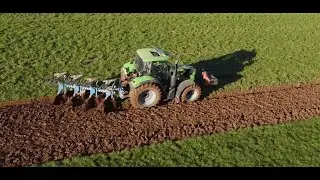 Pflügen mit DEUTZ 6165TTV & LEMKEN EurOpal 5 | Herbstfurche 2022 | Drohne
