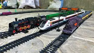 ASMR Train Racing! Steam Engine vs. FENFA High-Speed Rail Run ( DS World Miniature )