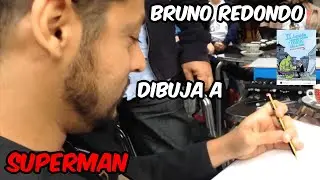 Bruno Redondo dibuja a Superman en las Jornadas del C&oacute;mic de Avil&eacute;s 2015