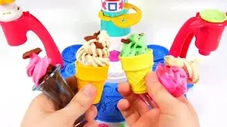 Play Doh'DIY Magic Swirl Ice Cream Shoppe Hasbro Playset Unboxing Toy Review'KinderJoy Surprise Eggs