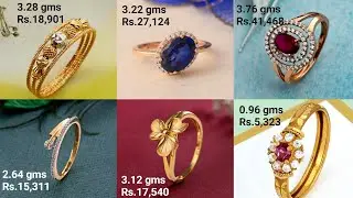 1 Gram GRT Wedding Gold RINGS with price || Latest designs Gold RINGS with stones for female