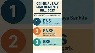 Criminal Law (Amendment) Bill 2023 Explained in 6 Seconds | BNS, BNSS, BSB @approachias