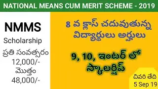 How to apply for NMMS scholarship 2019  Telugu video