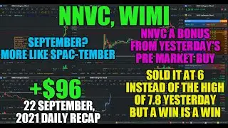 PRETTY GOOD SPACTEMBER SO FAR $NNVC $WIMI +$96 | NOYCE 22 September, 2021 Daily Recap