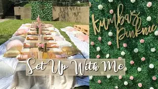 DIY WITH KI | Set Up With Me | DIY Flower Wall | BOHO PICNIC BIRTHDAY PARTY