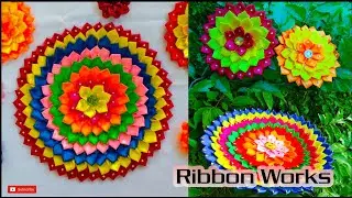 කඨින සදහා පූජා කිරීමට පූජා මලක් සාදමු | Ribbon Pooja flower | Handmade | Diy Ribbon 💐 decorations