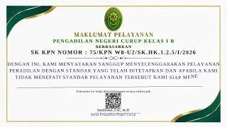 MAKLUMAT PELAYANAN PENGADILAN NEGERI CURUP KELAS IB