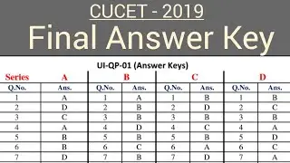 CUCET 2019 Final Answer key Released | cucet answer key pdf download |