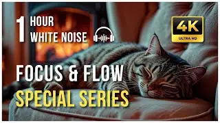 1-Hour Special Series - Healing Cat Purr & Fireplace Crackle for Deep Focus #WhiteNoise