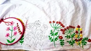 Hand embroidery flower design step by step drawing on blouse.Khadiza's creative hand #design