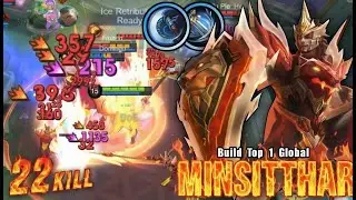 22 KILLS OFFLANE MONSTER! 😱 MINSITTHAR BRUTAL DMG BUILD | TOP 1 GLOBAL MINSITTHAR | MLBB