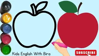 Alphabet, abcd, How To Draw cute Apple Drawing easy, Painting & Coloring For Kids and Toddlers