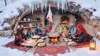Surviving Life in Afghanistan's Coldest Cave | Family Cooking in Freezing Stone Home