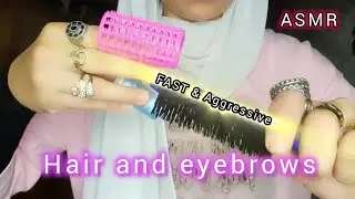 ASMR Salon 💆&zwj;♀️ Fast & Aggressive Hair Styling & Eyebrow Threading ✂️ (Haircut, Rollers) No Talking