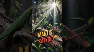 Praying Mantis vs Katydid 🥊 | Nature's Stealth Showdown! #prayingmantis